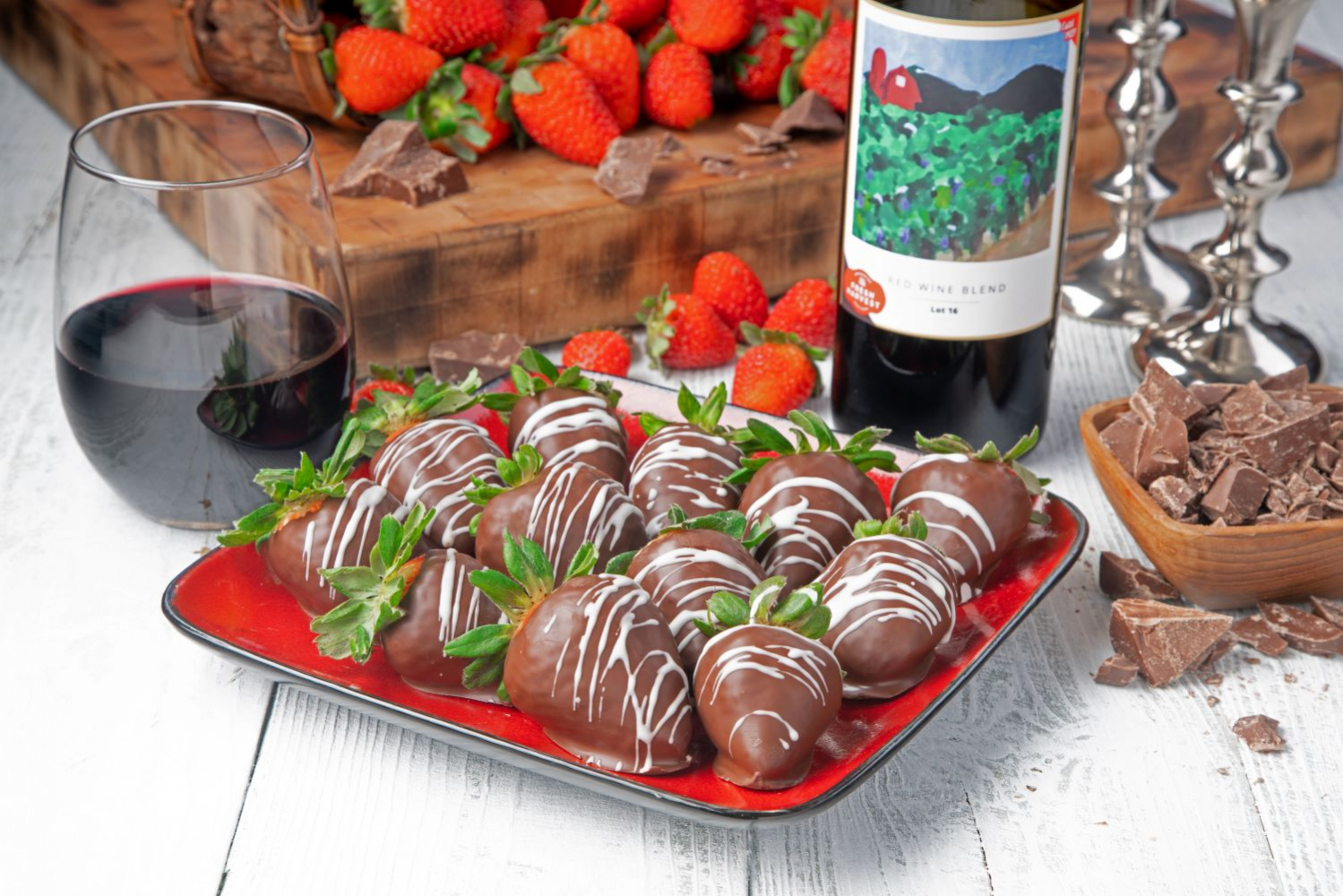 Chocolate Dipped Strawberries with Wine