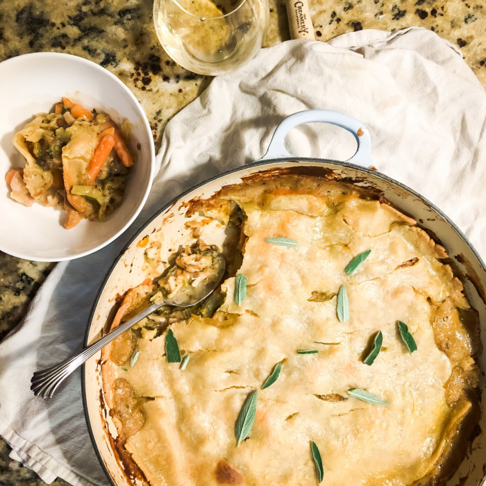 Chicken Pot Pie with Roasted Vegetables and Sage