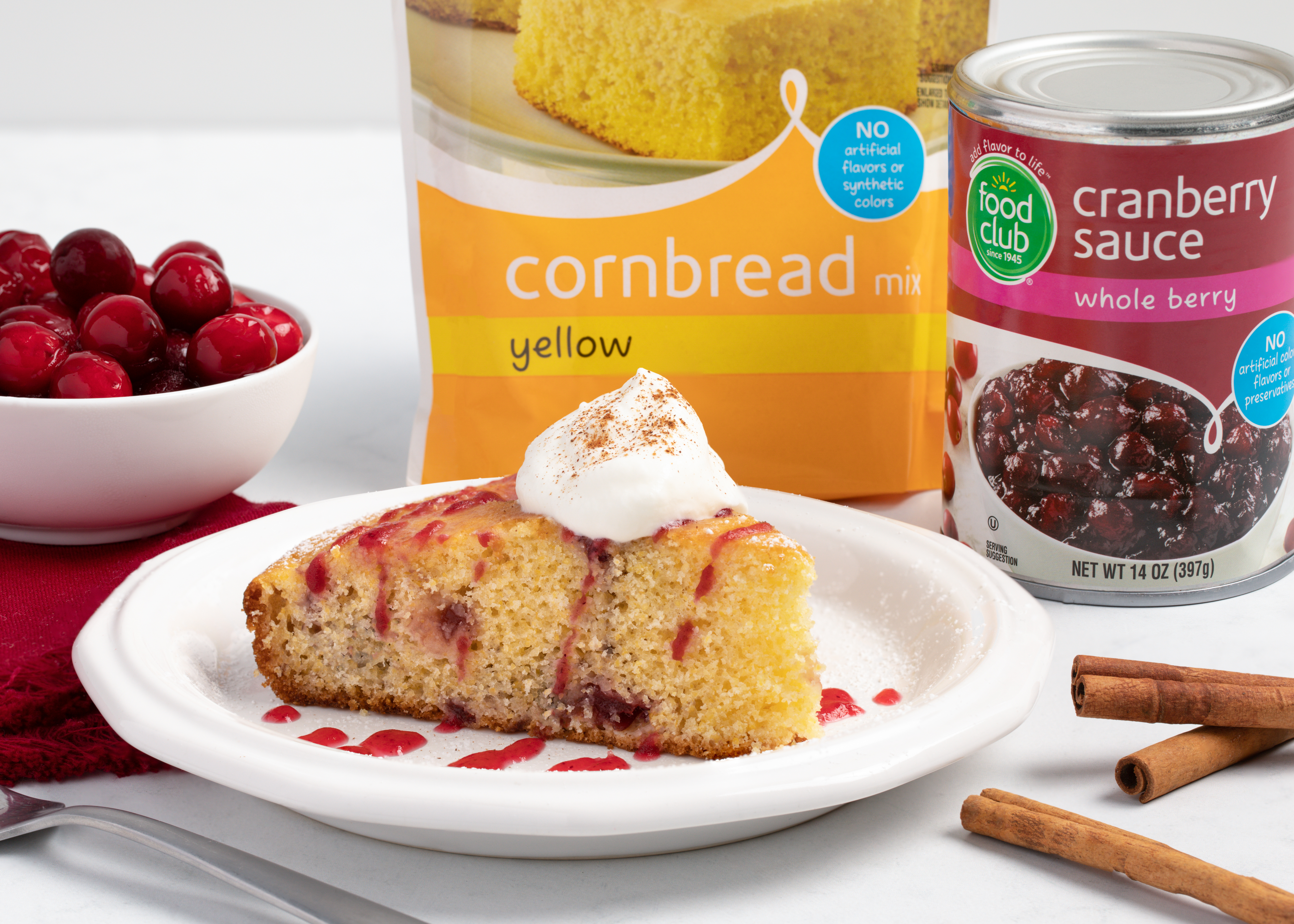 Cranberry Cornbread Skillet Cake