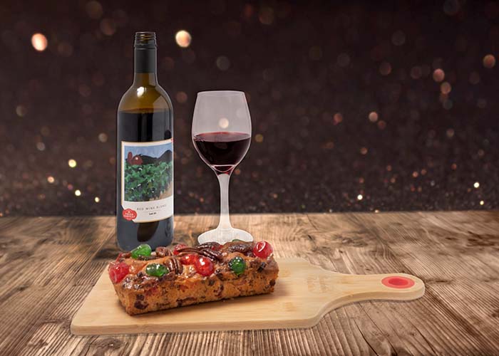 Brookshire Brothers Fruit Cake and Fresh Harvest Wine